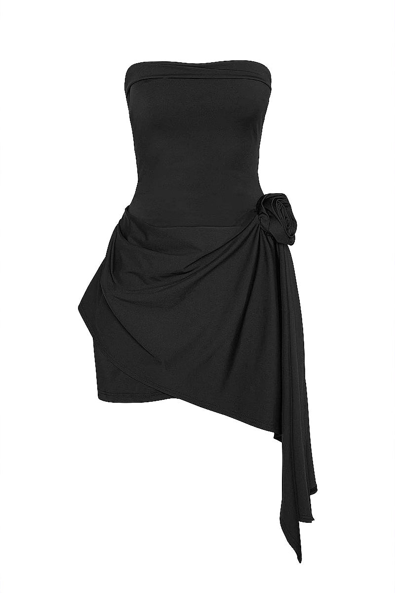 Stylish Floral Decorated Backless Dress