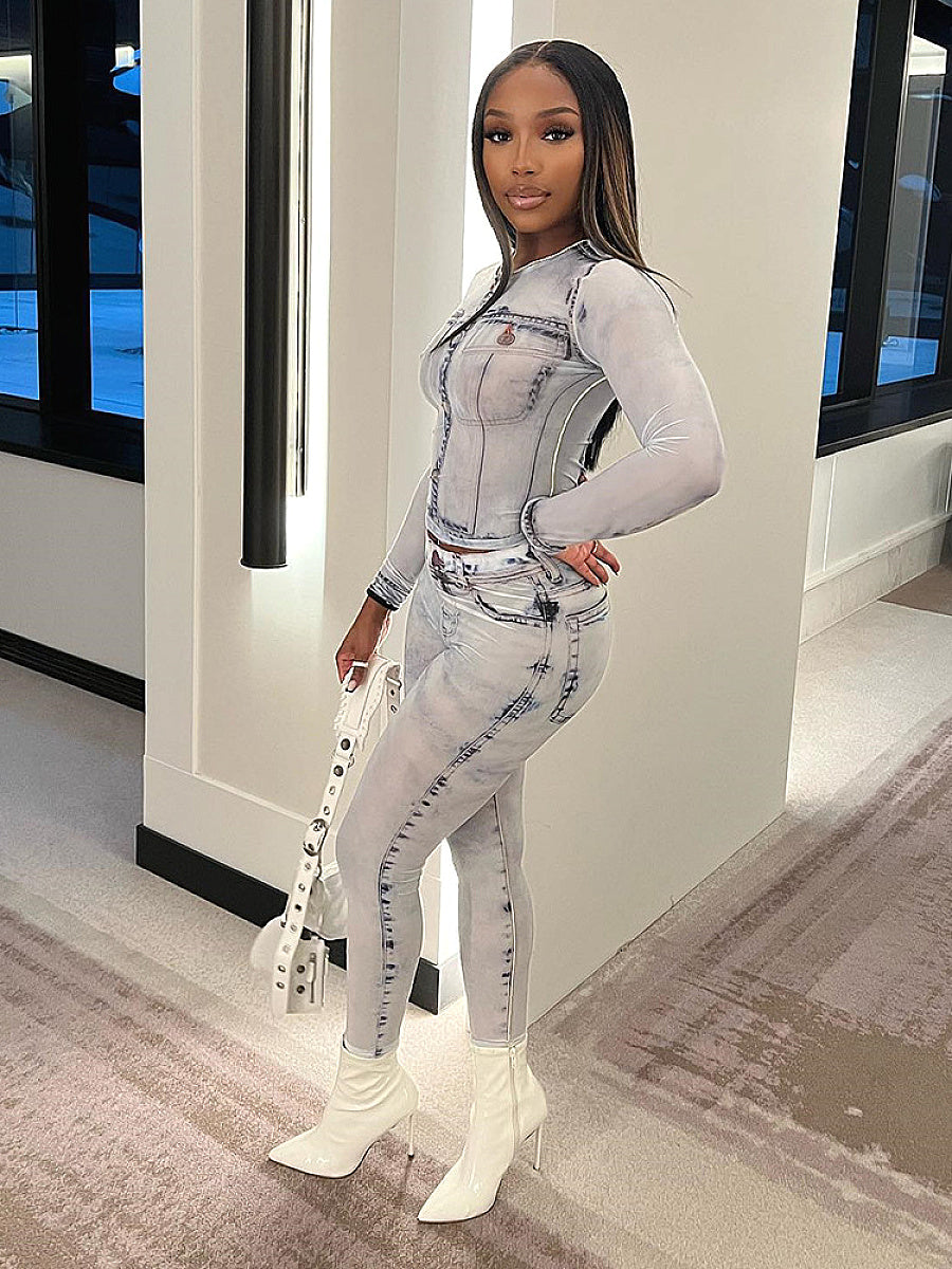 Trendy Printed T-Shirt and Pants Set