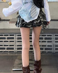 Sexy Camouflage Pleated Mini Skirt for Women