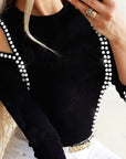New Fashion Women's Hollow Rhinestone Top