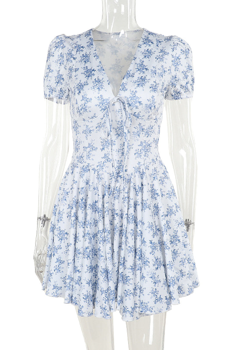 Fashion Floral V-Neck Dress for Summer