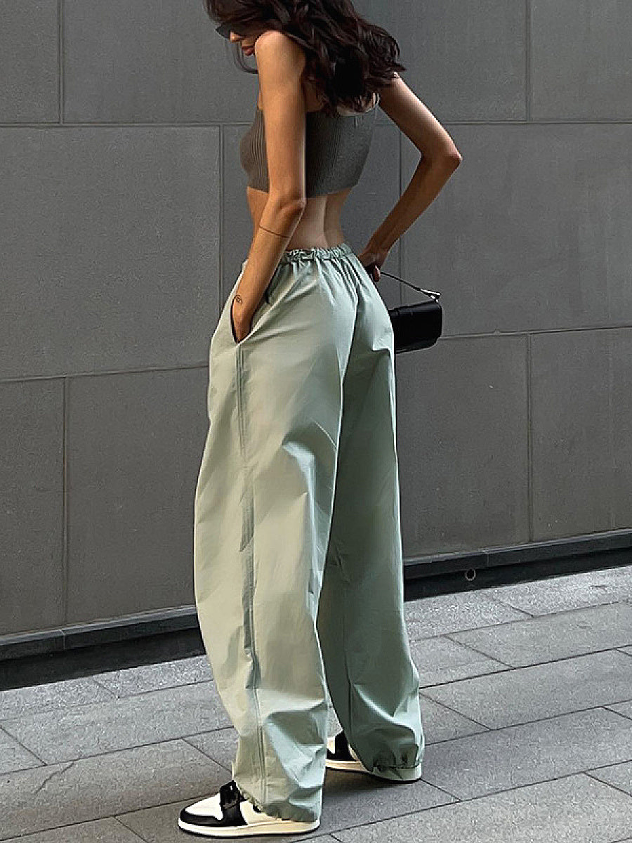 Casual Drawstring Waist Cargo Pants for Women