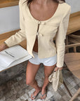 Chic Beige Short Blazer for Women
