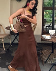 Summer Brown Vest Dress Set for Vacation
