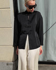 Elegant Chinese Style Stand Collar Long Sleeve Top