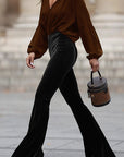 Fashionable Velvet Flared Pants for Women