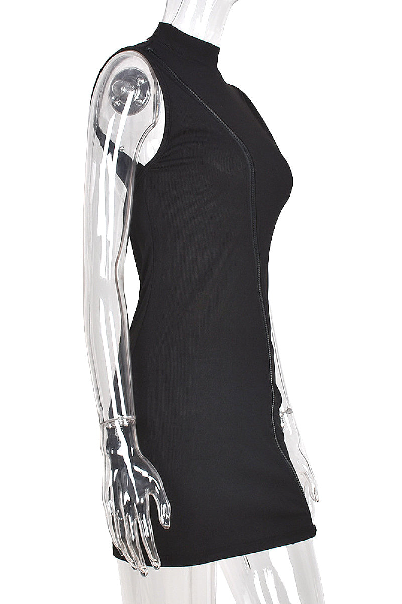 Stylish Sleeveless Zipper Dress for Women