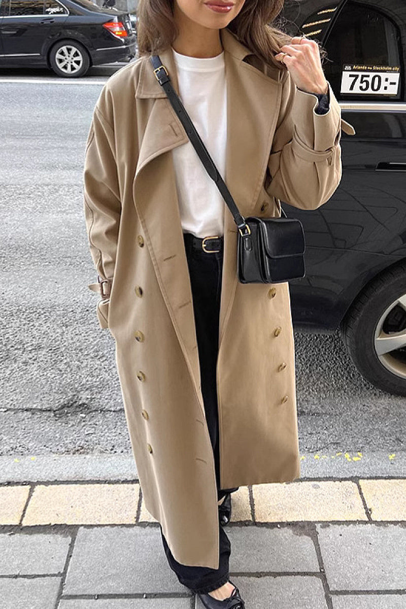 Stylish Loose Fit Long Trench Coat for Women
