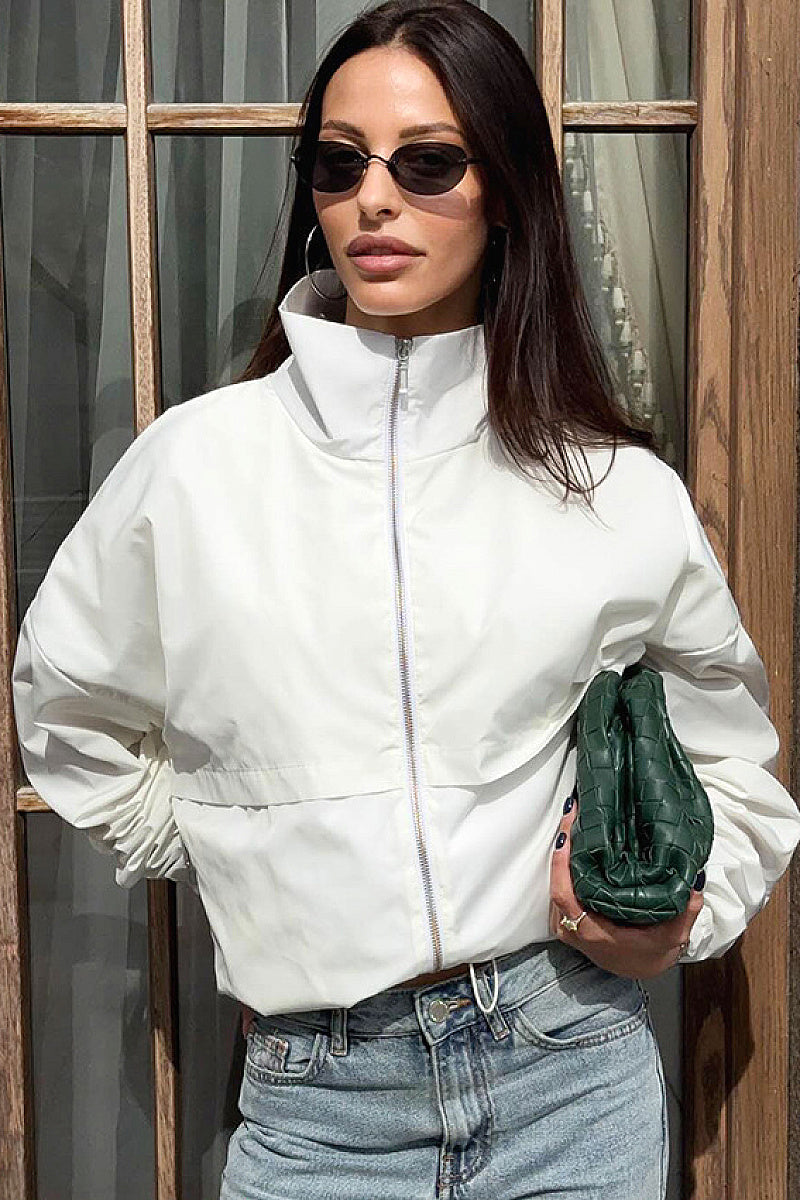 Stylish Stand Collar Windbreaker Jacket for Autumn