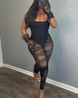 Sexy Autumn Women's Jumpsuit with Sheer Details