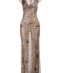 European Style Leopard Print Bodycon Dress