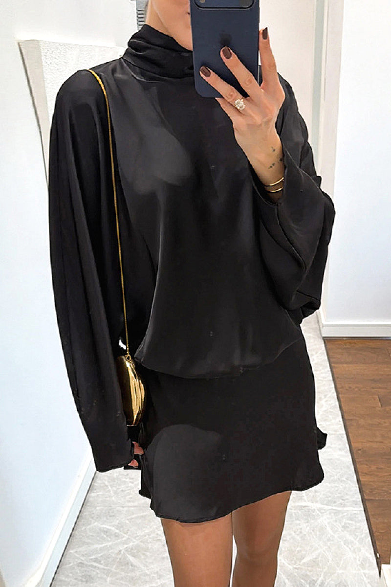 Elegant Satin A-Line Dress for Spring and Summer