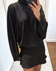 Elegant Satin A-Line Dress for Spring and Summer