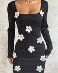 Sexy Floral Long Sleeve Dress for Women
