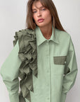 French Design Asymmetrical Shirt for Casual Wear
