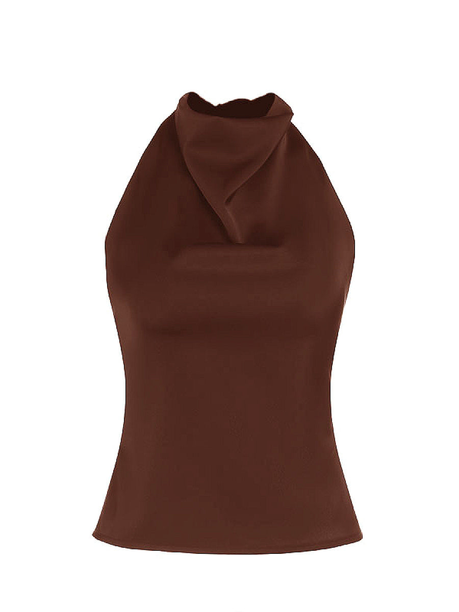 Spring Fashionable Women's Satin Backless Top