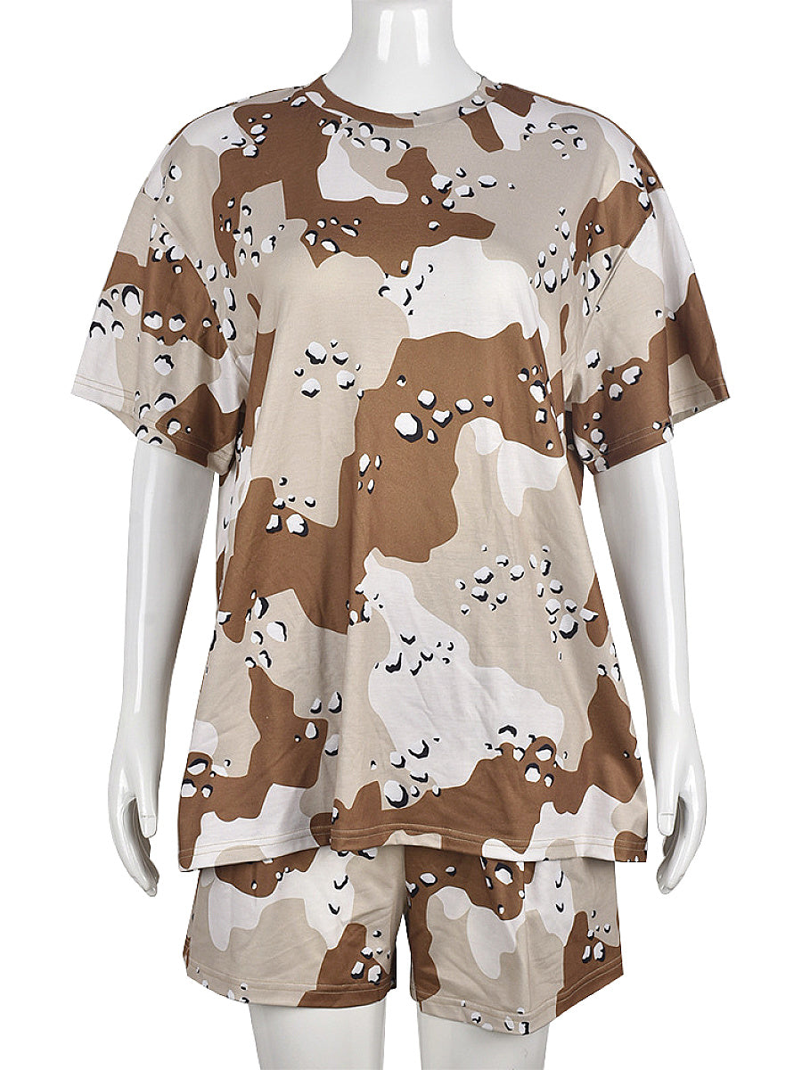 Casual Camouflage Two-Piece Set for Women