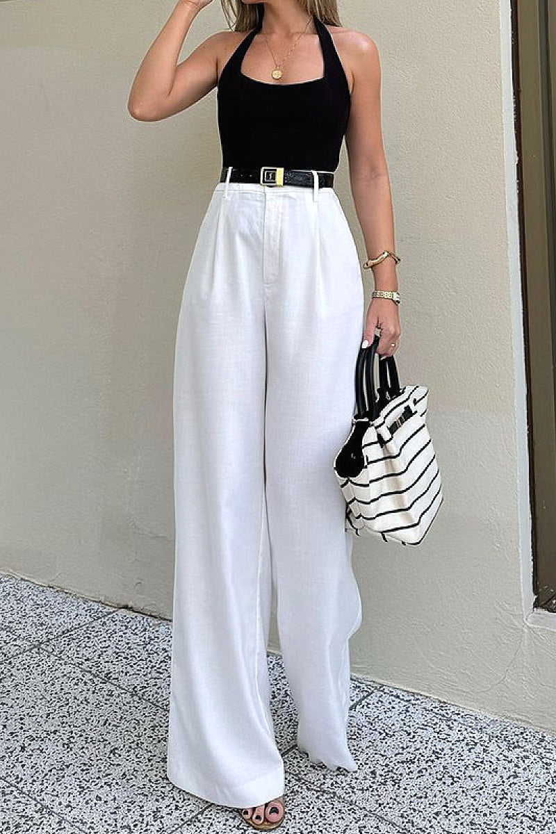 High Waist Wide Leg Trousers for Women
