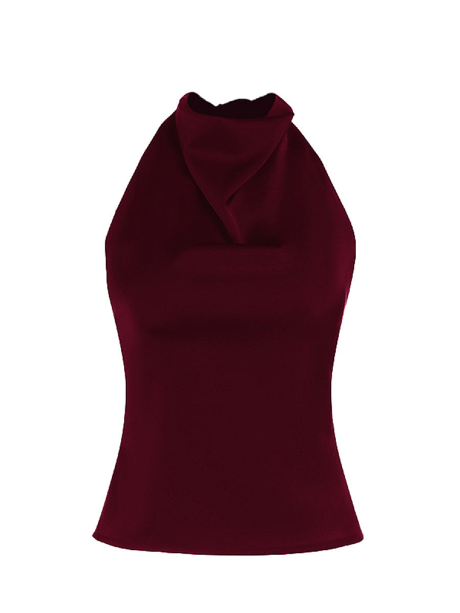 Spring Fashionable Women's Satin Backless Top