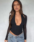 Autumn Fashion Deep V Neck Two-Piece Set