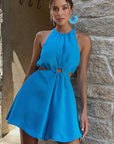 Summer Blue Hollow Out Jumpsuit for Women