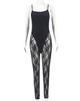 Sexy Autumn Women's Jumpsuit with Sheer Details