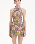 Elegant Sleeveless Embroidered Mini Dress for Parties