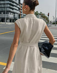 French Style Elegant Cotton Linen Dress