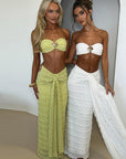 Chic Striped Crop Top and Skirt Set for Women