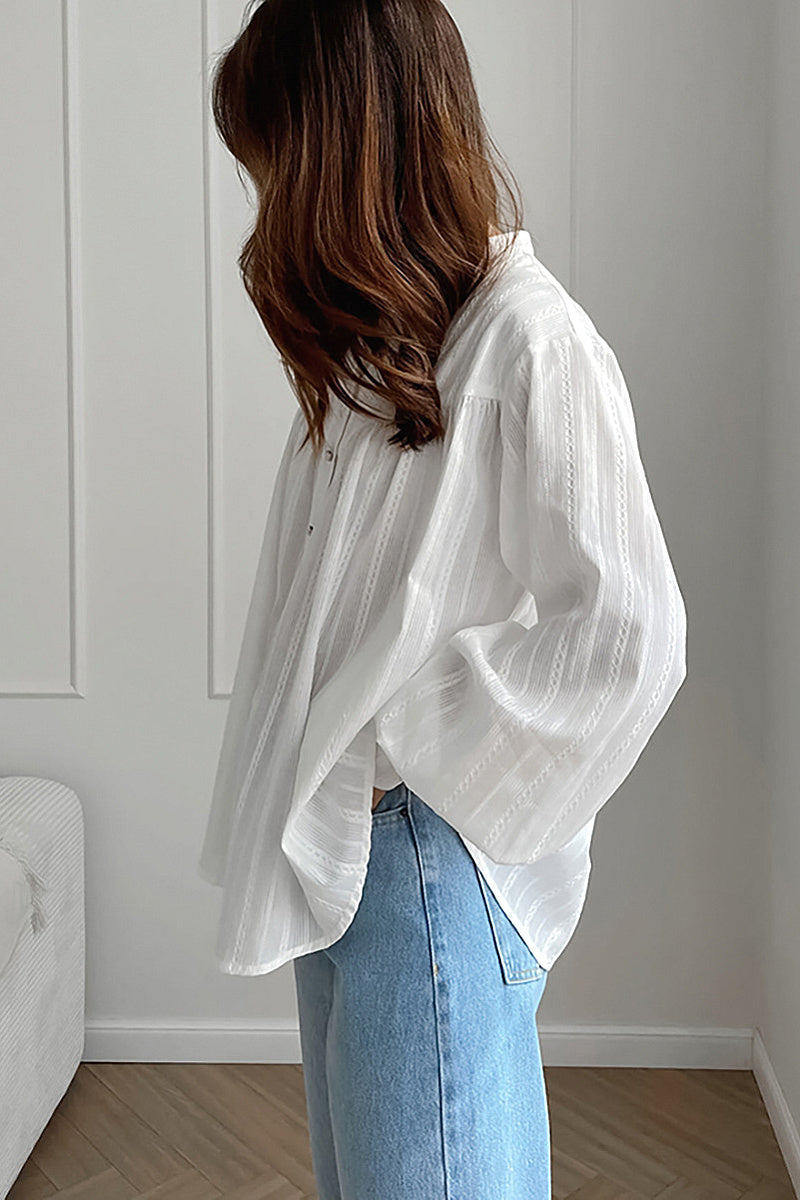 French Style Long Sleeve Cotton Shirt for Women