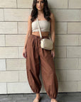 Trendy Solid Color Casual Balloon Pants for Women