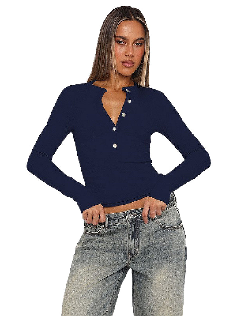 Fashionable Solid Color Button Cardigan for Women