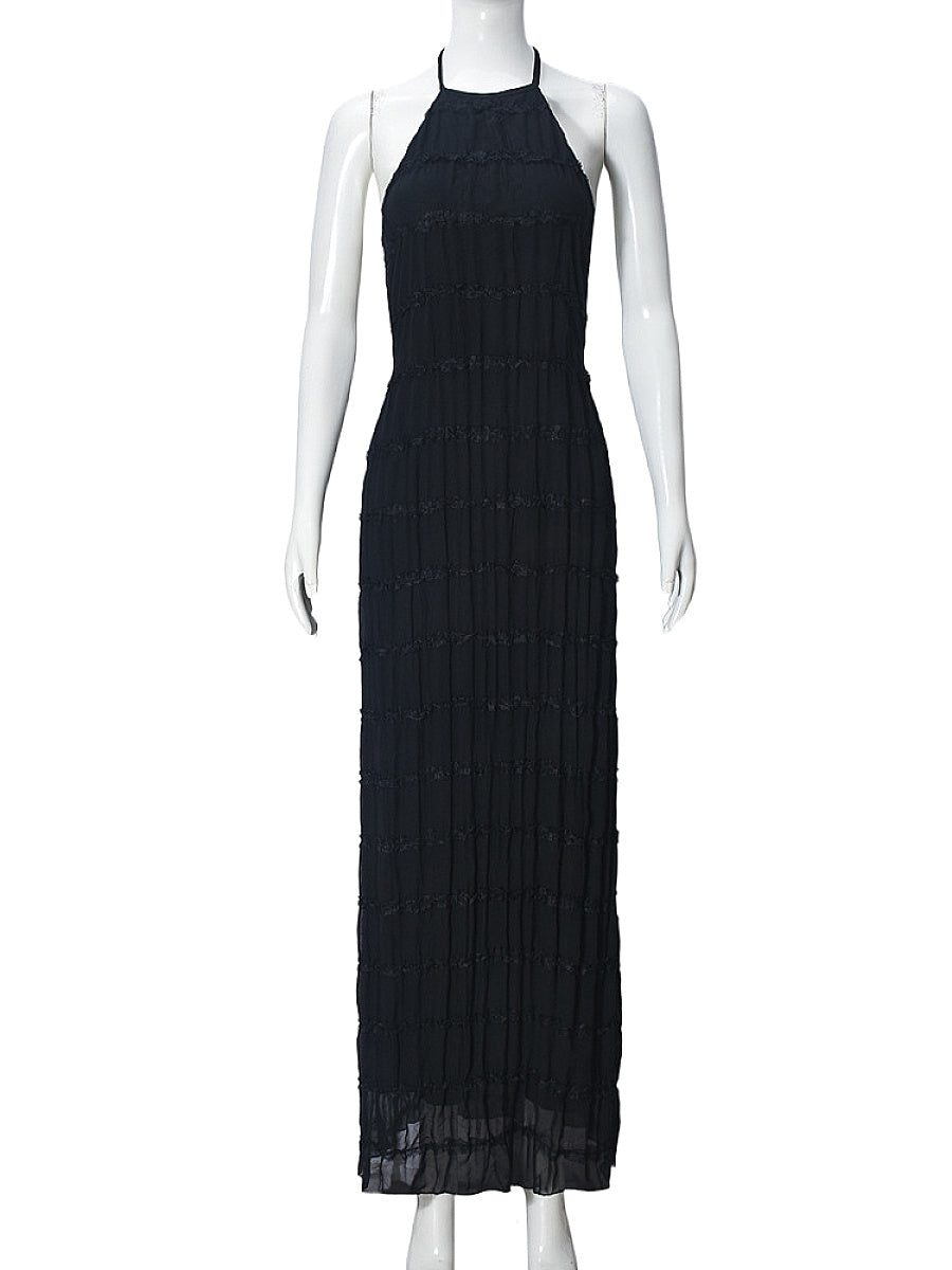 New Women's Backless Ruffled Dress