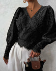 Spring Summer New V-Neck Lace Blouse