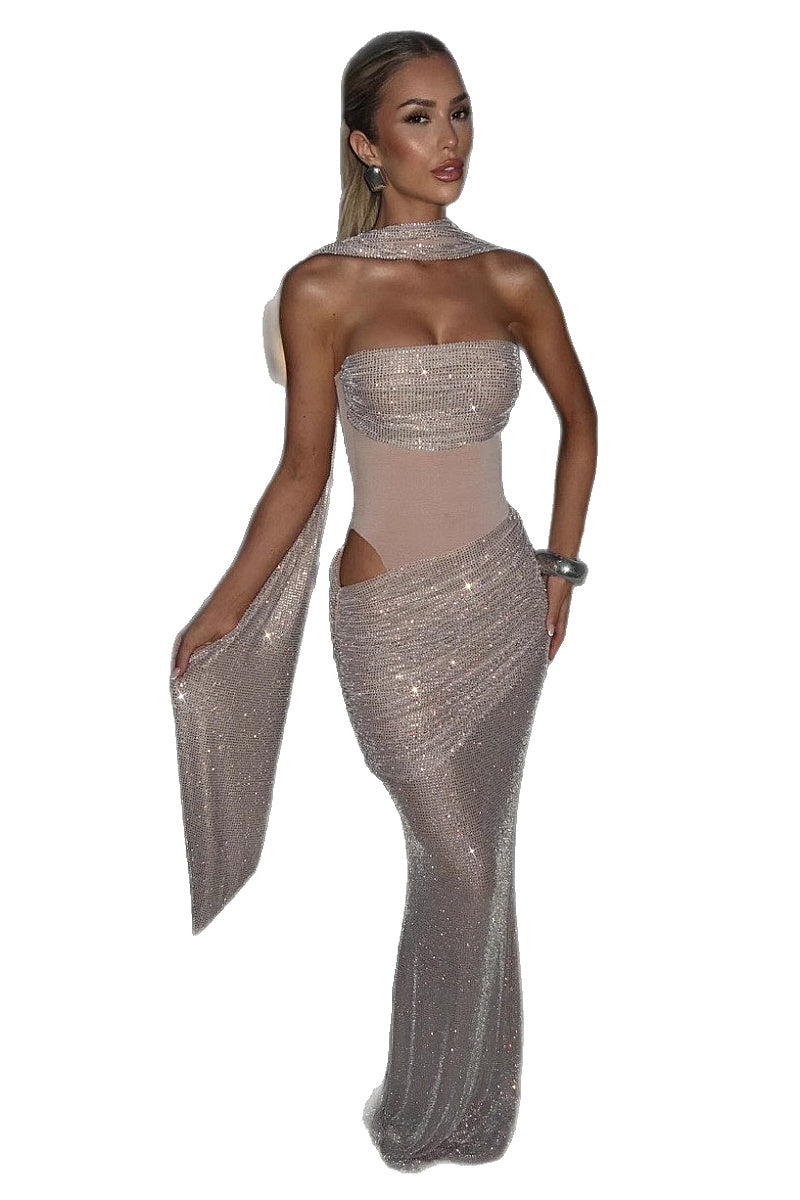Sexy Hollow Out High Split Long Dress