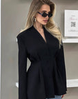 Elegant Slim Fit V-Neck Blazer for Women