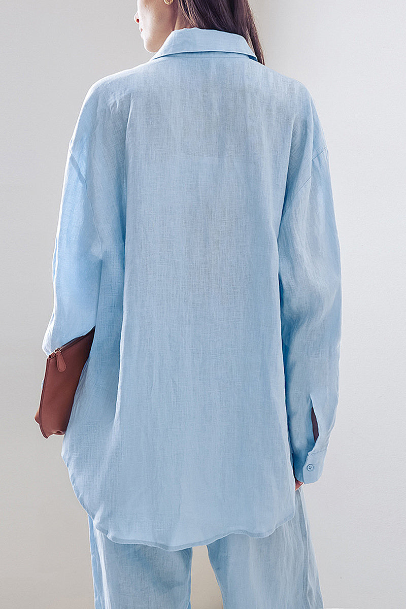 Summer Loose Cotton Linen Two-Piece Set for Women