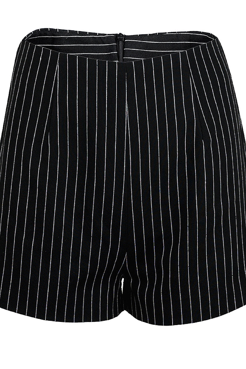 Elegant Striped Pearl Suit Set with Shorts and Pants