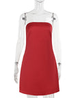 Elegant Strapless Satin Mini Dress