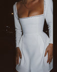 Elegant A-Line Dress with Square Neck