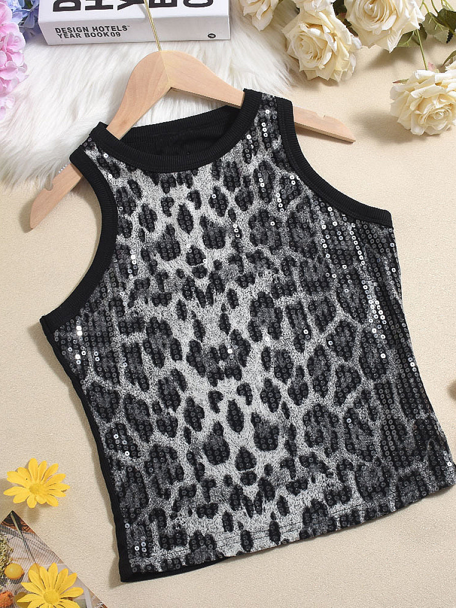 Summer Women's Sexy Crop Top with Leopard Print