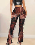 Trendy Tassel Tie Flared Casual Pants