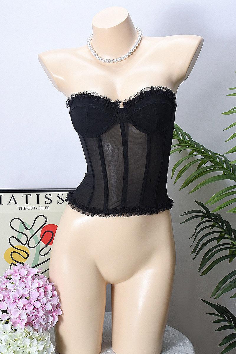 Lace Sexy French Style Sweetheart Top