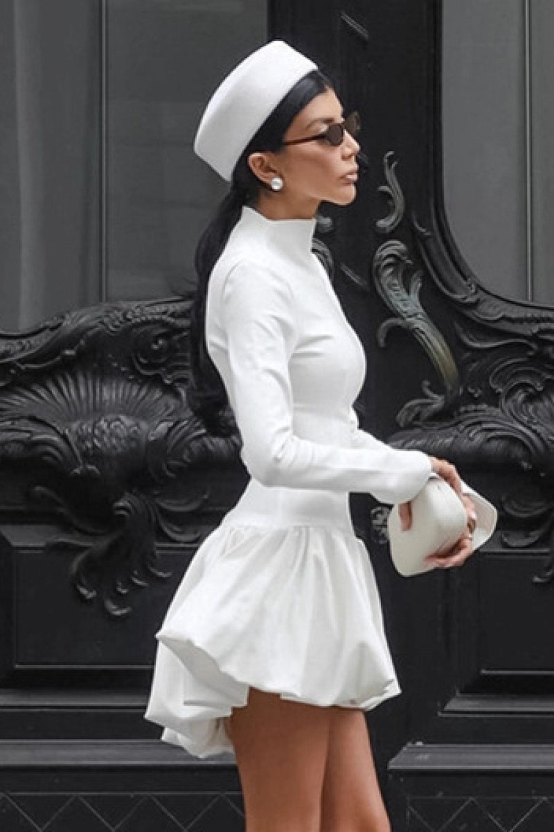 French Style Long Sleeve A-Line Dress for Women