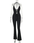 Deep V Neck Halter Jumpsuit for Women