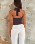 Fashionable Halter Top with Metal Ring