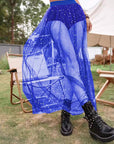 Sexy Sheer Pleated Skirt with Lace for Nightclub