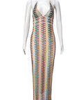 Stylish V-Neck Sleeveless Striped Dress