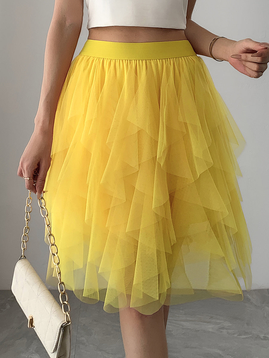 Princess Style Pleated Tulle Skirt