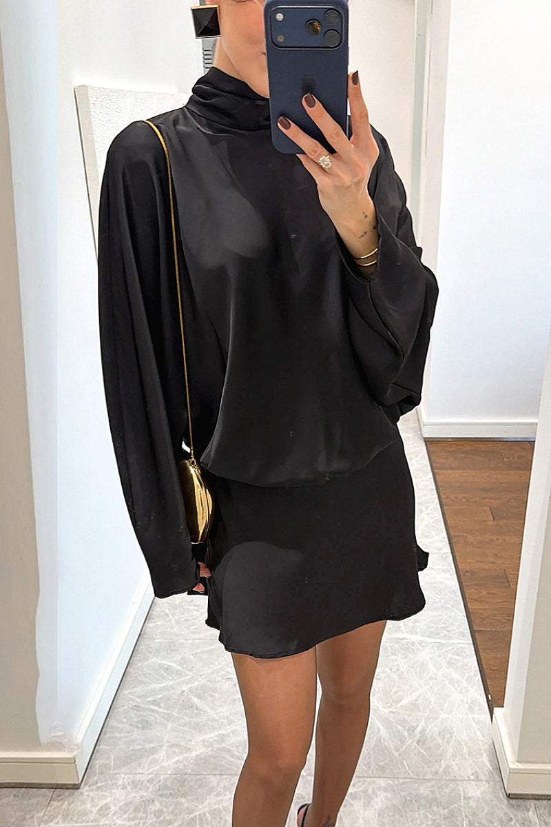 Elegant Satin A-Line Dress for Spring and Summer